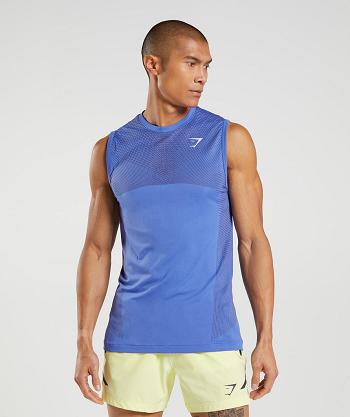 Camiseta Tirantes Gymshark Apex Seamless Hombre Azules Negras Gris | CO 3203VRW